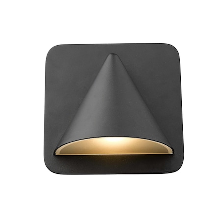 Z-Lite Obelisk 1 Light Outdoor Wall Sconce, Black & Sand-blast glass 578BK-LED